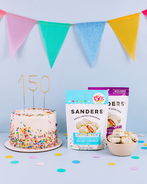 White Chocolate Birthday Cake Flavor Sea Salt Caramels 7oz Pouch