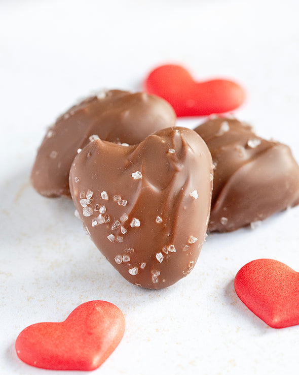 Milk Chocolate Sea Salt Caramel Hearts 7 oz.