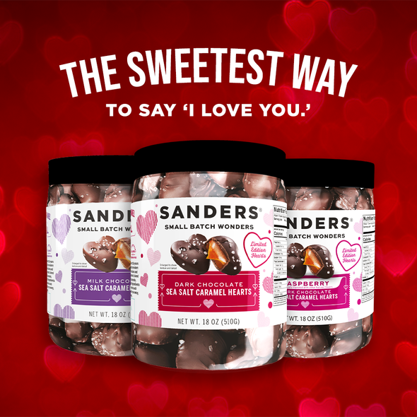 Dark Chocolate Sea Salt Caramel Hearts Tub