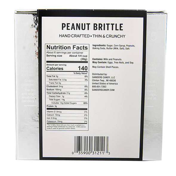 Peanut Brittle Gift Box back-nutrition facts and ingredients