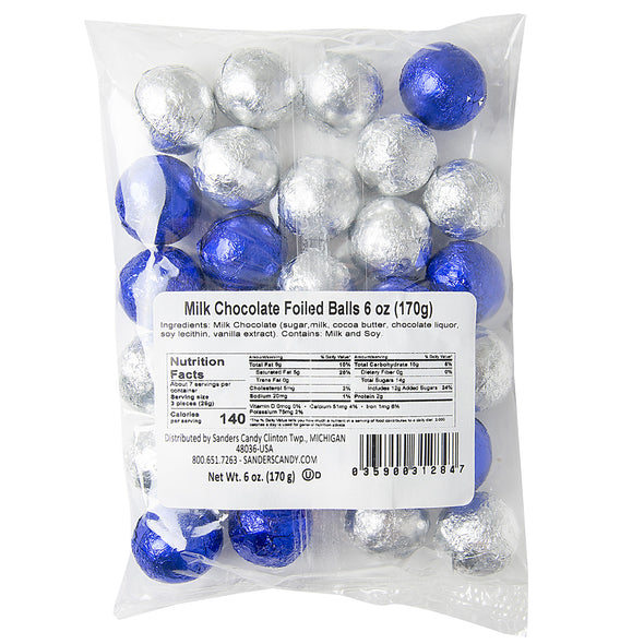 Milk Chocolate Foiled Balls 6 oz Nutrition Facts