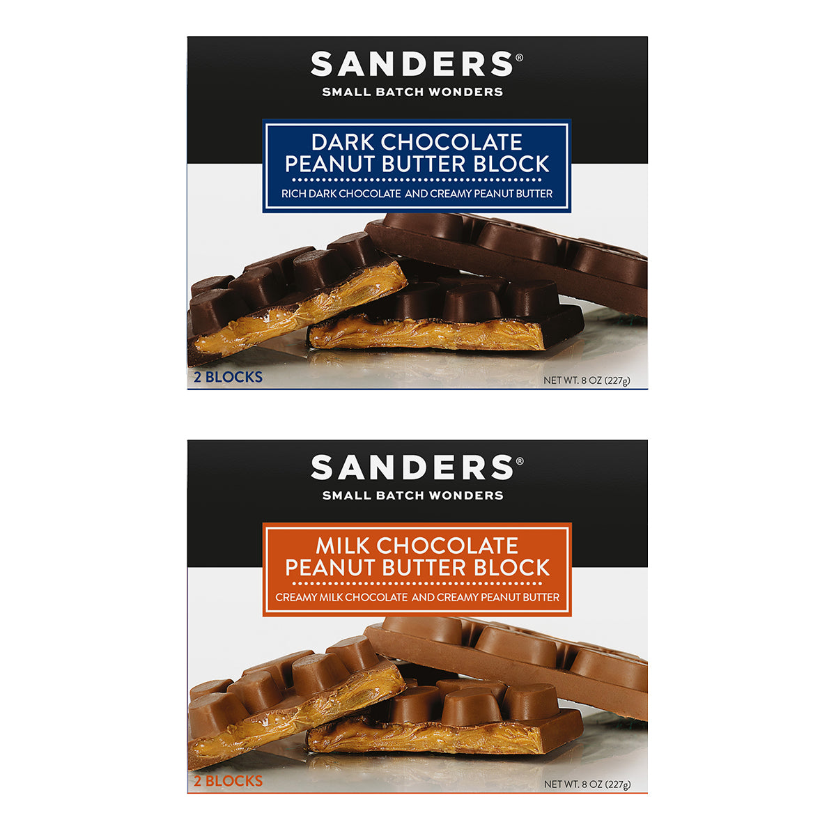 Sanders Milk Chocolate Peanut Butter Block 8 oz