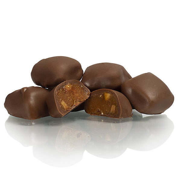 Milk Chocolate Crunchy Peanut Butter Caramels Mini Bites Inside View - product carousel image