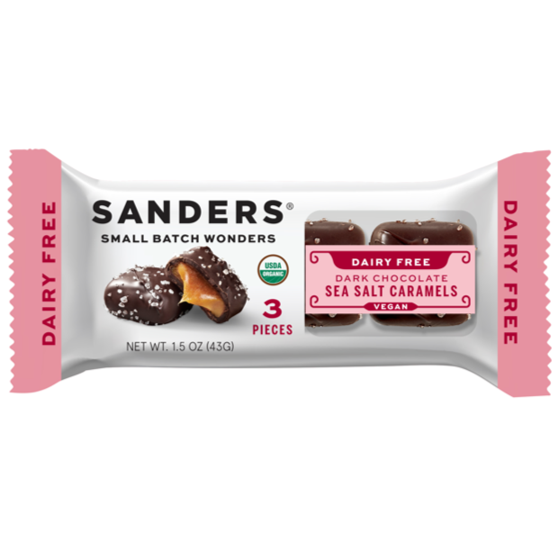 Sanders No Sugar Added Dark Chocolate Sea Salt Caramels 5.5 oz 3-Pack